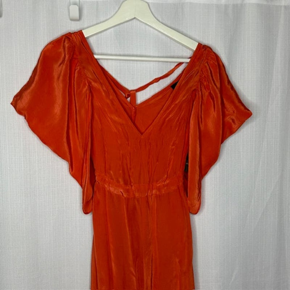 Allsaints Orange Elle Midi‎ Dress